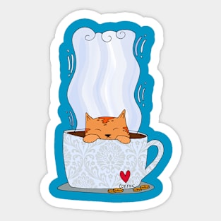 Tea Cat Sticker